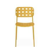 Set 4 scaune gradina otel galben Clover 52x40x80h