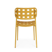 Set 4 scaune gradina otel galben Clover 52x40x80h