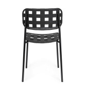 Set 4 scaune gradina otel negru Clover 52x40x80h