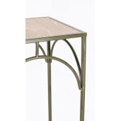 Set 3 suporturi flori otel verde mdf natur Guenda 28x28x70 cm, 23x23x60 cm, 18x18x50 cm
