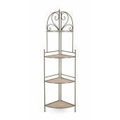 Raft 4 polite otel verde mdf natur Guenda 48x35x165.5 cm