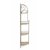 Raft 4 polite otel verde mdf natur Guenda 48x35x165.5 cm