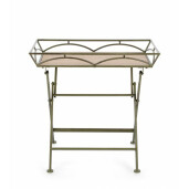 Masa pliabila otel verde mdf natur Guenda 63x40x60 cm