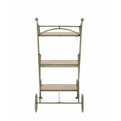 Suport flori otel verde mdf natur Guenda 54x34x78 cm