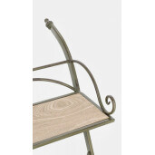 Suport flori otel verde mdf natur Guenda 54x34x78 cm