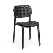Set 4 scaune gradina otel negru Clover 52x40x80h