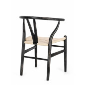 Set 2 scaune negru natur Artemia 50x49.5x77 cm