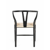 Set 2 scaune negru natur Artemia 50x49.5x77 cm