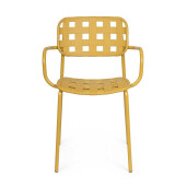 Set 4 scaune gradina otel ocru Clover 52x40x80h
