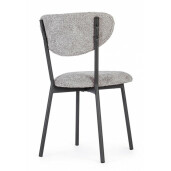 Set 2 scaune otel negru textil gri Ludmilla 47x50x77.5 cm