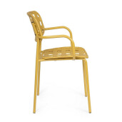 Set 4 scaune gradina otel ocru Clover 52x40x80h