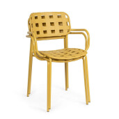 Set 4 scaune gradina otel ocru Clover 52x40x80h