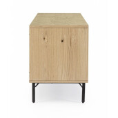 Comoda TV 2 usi mdf natur negru Stanwood 160x40x57 cm