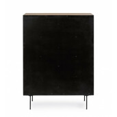 Comoda 4 usi mdf natur negru Stanwood 90x40x120 cm