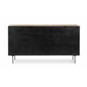 Comoda 3 usi 1 sertar mdf natur negru Stanwood 160x40x85 cm