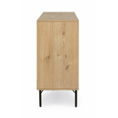 Comoda 3 usi 1 sertar mdf natur negru Stanwood 160x40x85 cm