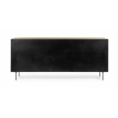 Comoda 3 usi 3 sertare mdf natur negru Stanwood 200x45x85 cm