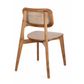 Set 2 scaune lemn rattan maro Abby 52x56x83.5 cm