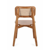 Set 2 scaune lemn rattan maro Abby 52x56x83.5 cm