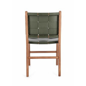 Set 2 scaune lemn maro piele naturala verde Joanna 46x59x85 cm