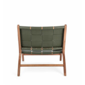 Fotoliu lemn maro piele verde Joanna 65x79x69 cm
