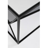 Masuta otel negru sticla Hydra 70x70x38 cm