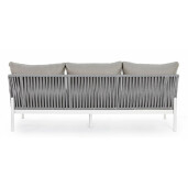 Canapea aluminiu alb textil gri Florencia 220x85x86 cm