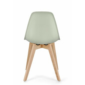 Set 4 scaune lemn natur plastic verde System 51.5x46.5x86 cm