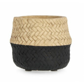 Set 8 ghivece flori ciment natur negru Brazil 10x8 cm