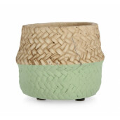 Set 8 ghivece flori ciment natur verde Brazil 10x8 cm