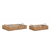 Set 2 tavi decorative rattan natur Kadin 44x30x13 cm, 57x37x13 cm