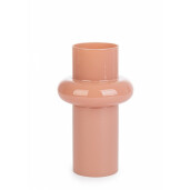 Vaza flori sticla roz somon Eirik 12x20 cm