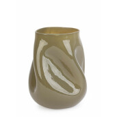 Set 6 vaze flori sticla verde olive Kelsea 16x19 cm