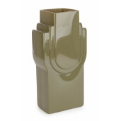 Set 6 vaze flori sticla verde maslin Frey 16x10x31.5 cm