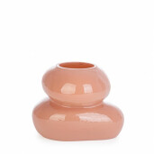 Vaza flori sticla roz somon Sven 15x11.5 cm