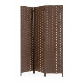 Paravan decorativ bambus hartie maro Jalila 135x6x180 cm