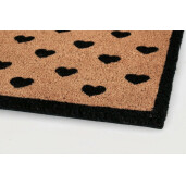 Covoras intrare casa natur negru Hearts 40x60x1.5 cm