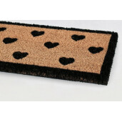Covoras intrare casa natur negru Hearts 25x75x1.5 cm