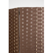 Paravan decorativ bambus hartie maro Jalila 135x6x180 cm