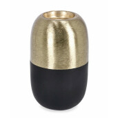 Set 8 suporturi lumanari metal auriu negru Saad 6.5x11 cm