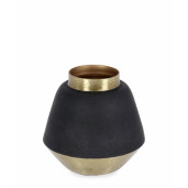 Vaza flori metal auriu negru Saad 8x8 cm