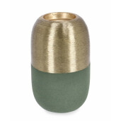 Set 8 suporturi lumanari metal auriu verde Saad 6.5x11 cm