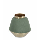 Set 12 vaze flori metal auriu verde Saad 8x8 cm