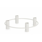 Set 2 suporturi lumanari metal alb Hisar 25x6 cm