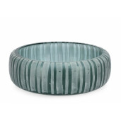 Bol decorativ sticla albastra gri Aruni 36x12.5 cm