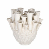 Set 2 vaze flori ceramica alba Iku 26x21 cm