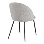 Set 4 scaune otel negru textil gri Tanya 51x54x77 cm