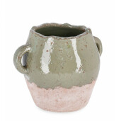 Set 4 ghivece flori teracota natur verde 22x16x17 cm