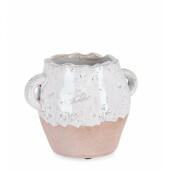 Set 8 vaze flori teracota alba maro Anfora 17.5x14x14 cm