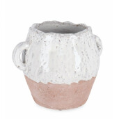 Set 4 ghivece flori teracota natur alb Orfeo 22x16x17 cm